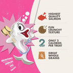 Bag of Crunchy O's Slammon smoked salmon dog treats with crunchy texture and natural ingredients